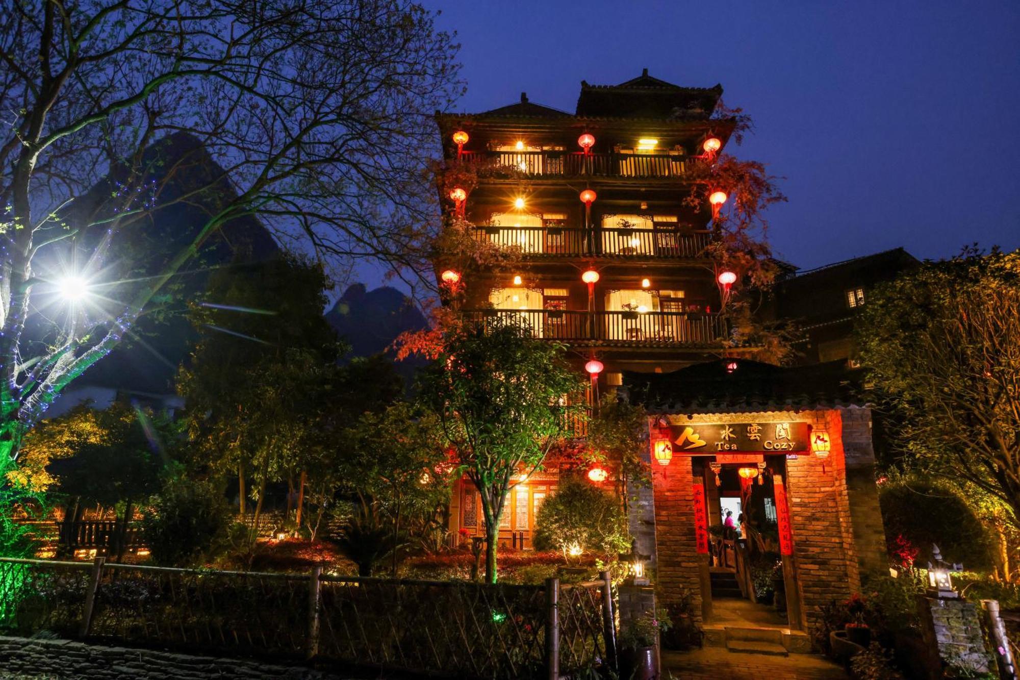 Yangshuo Tea Cozy--One Way Free Pick Up From Airport Or Ts 4 Nights Pensionat Exteriör bild