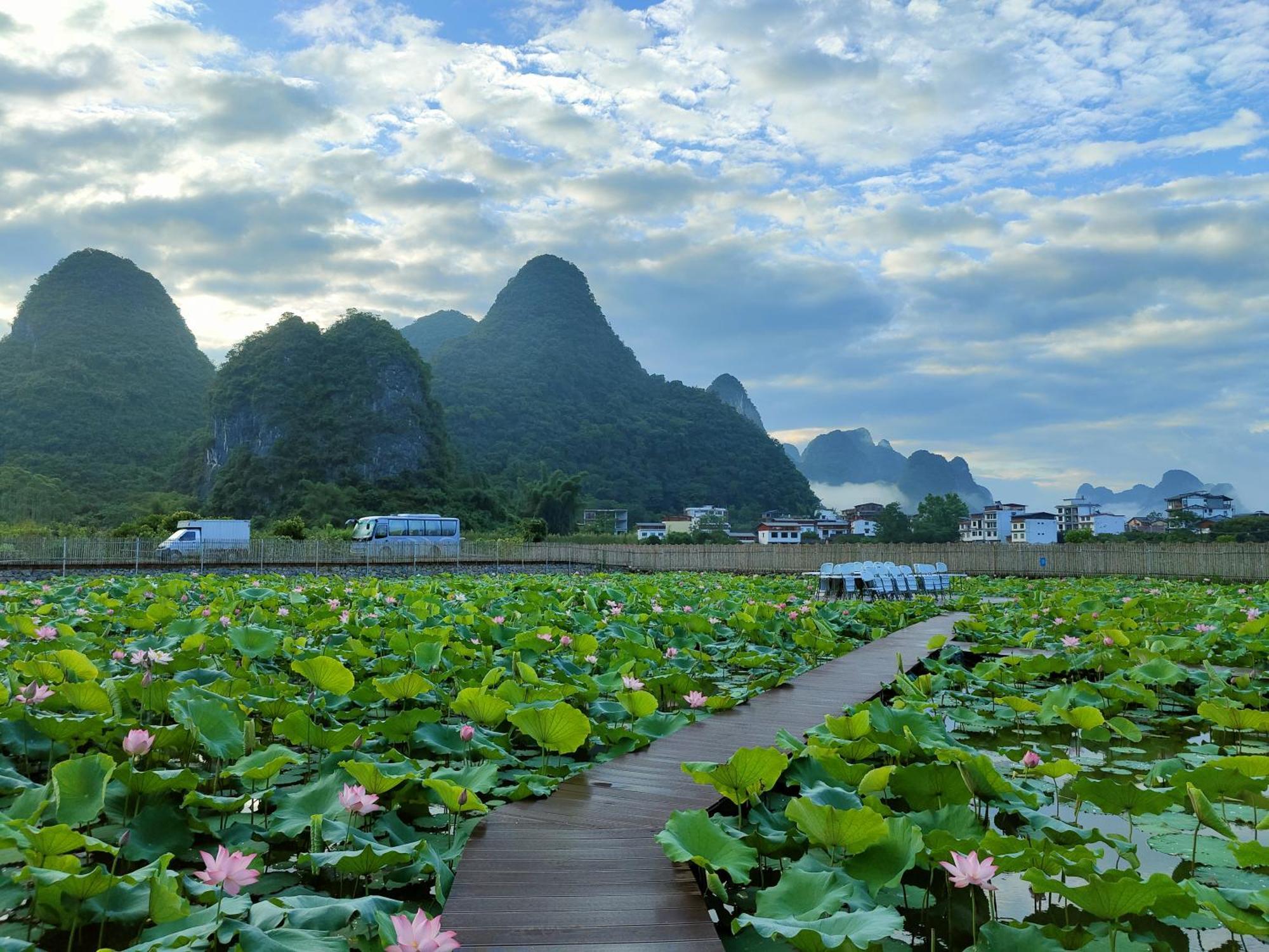 Yangshuo Tea Cozy--One Way Free Pick Up From Airport Or Ts 4 Nights Pensionat Exteriör bild